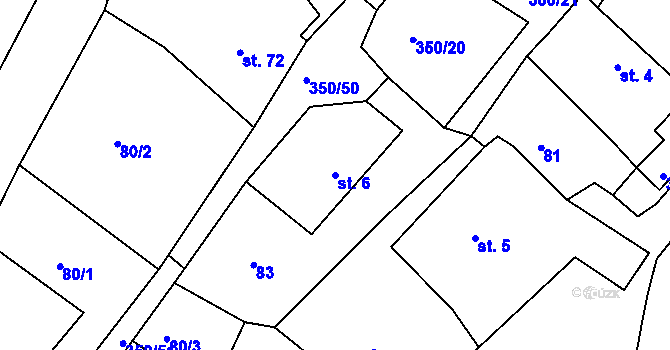 Parcela st. 6 v KÚ Slatina u Vysokého Mýta, Katastrální mapa