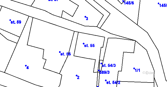 Parcela st. 55 v KÚ Slatina u Vysokého Mýta, Katastrální mapa