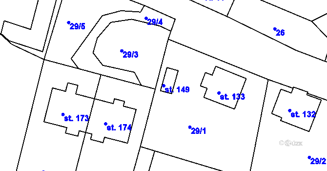 Parcela st. 149 v KÚ Slatina u Vysokého Mýta, Katastrální mapa
