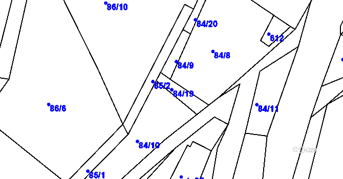 Parcela st. 84/19 v KÚ Slatina u Vysokého Mýta, Katastrální mapa