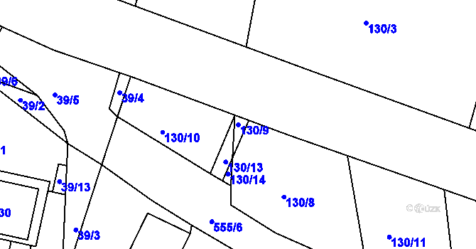 Parcela st. 130/9 v KÚ Slatina u Vysokého Mýta, Katastrální mapa