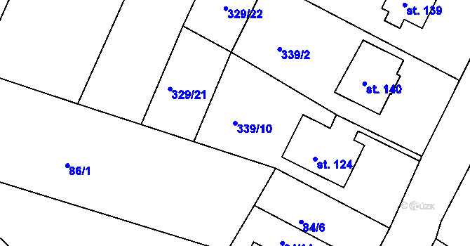 Parcela st. 339/10 v KÚ Slatina u Vysokého Mýta, Katastrální mapa