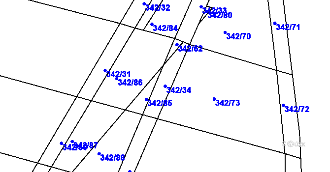 Parcela st. 342/34 v KÚ Slatina u Vysokého Mýta, Katastrální mapa