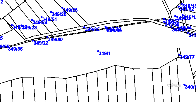 Parcela st. 349/1 v KÚ Slatina u Vysokého Mýta, Katastrální mapa
