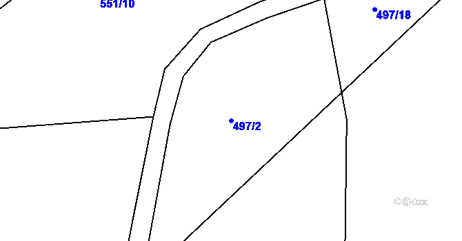 Parcela st. 497/2 v KÚ Slatina u Vysokého Mýta, Katastrální mapa