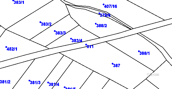 Parcela st. 611 v KÚ Slatina u Vysokého Mýta, Katastrální mapa