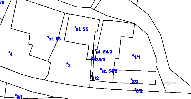 Parcela st. 54/3 v KÚ Slatina u Vysokého Mýta, Katastrální mapa