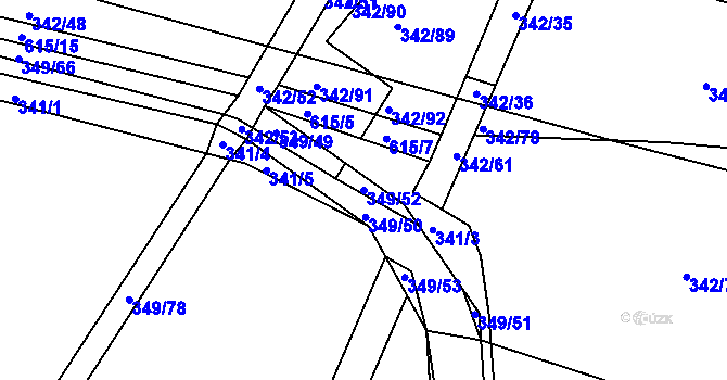 Parcela st. 349/52 v KÚ Slatina u Vysokého Mýta, Katastrální mapa