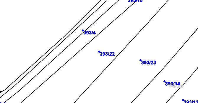 Parcela st. 393/22 v KÚ Slatina u Vysokého Mýta, Katastrální mapa