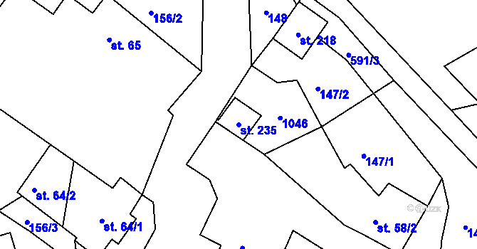 Parcela st. 235 v KÚ Slatina u Vysokého Mýta, Katastrální mapa
