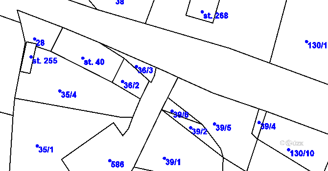 Parcela st. 36/4 v KÚ Slatina u Vysokého Mýta, Katastrální mapa