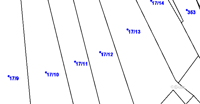 Parcela st. 17/12 v KÚ Slatina u Jevišovic, Katastrální mapa