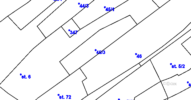 Parcela st. 45/3 v KÚ Slatina u Jevišovic, Katastrální mapa