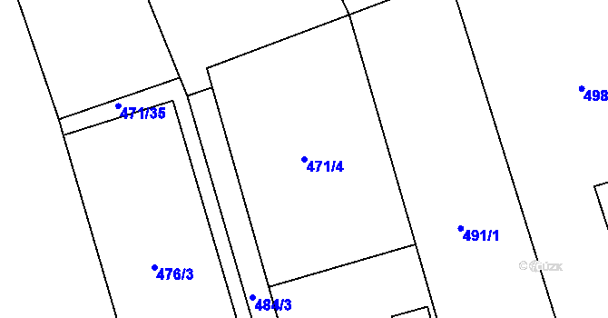 Parcela st. 471/4 v KÚ Slatina u Bílovce, Katastrální mapa