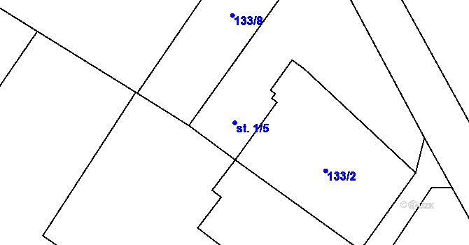 Parcela st. 1/5 v KÚ Výškovice u Slatiny, Katastrální mapa