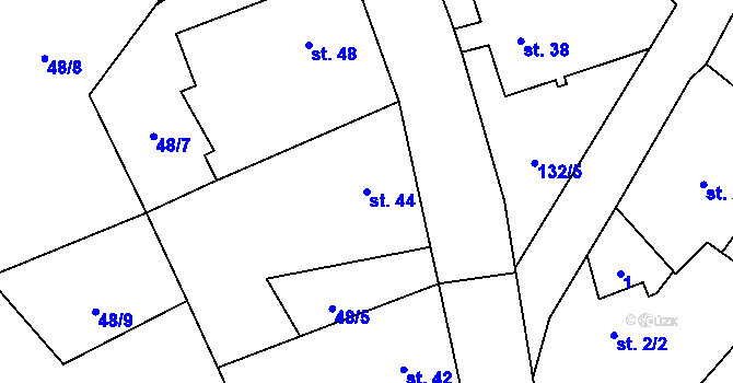 Parcela st. 44 v KÚ Výškovice u Slatiny, Katastrální mapa