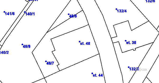 Parcela st. 48 v KÚ Výškovice u Slatiny, Katastrální mapa
