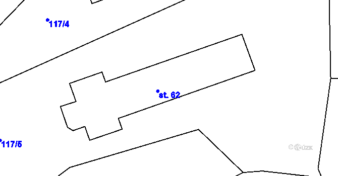 Parcela st. 62 v KÚ Výškovice u Slatiny, Katastrální mapa