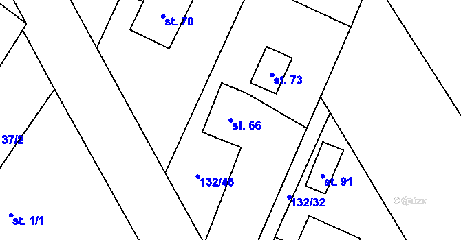 Parcela st. 66 v KÚ Výškovice u Slatiny, Katastrální mapa