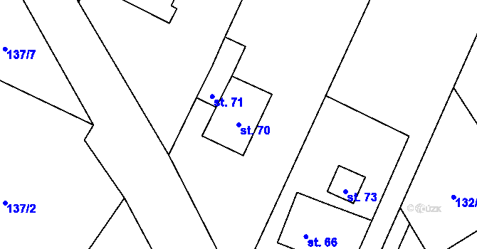 Parcela st. 70 v KÚ Výškovice u Slatiny, Katastrální mapa