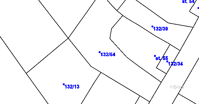 Parcela st. 132/54 v KÚ Výškovice u Slatiny, Katastrální mapa