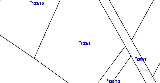 Parcela st. 133/1 v KÚ Výškovice u Slatiny, Katastrální mapa