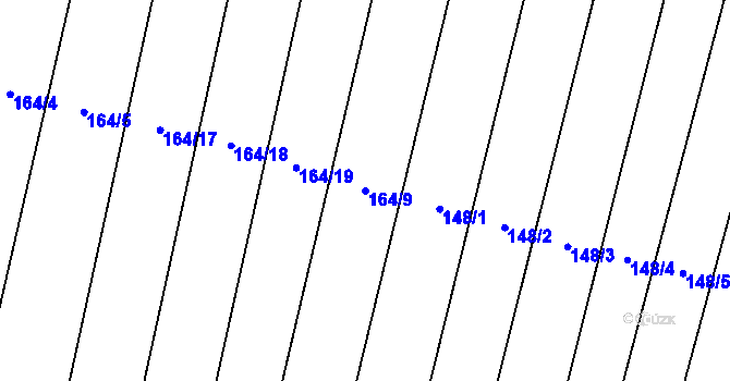 Parcela st. 164/9 v KÚ Výškovice u Slatiny, Katastrální mapa