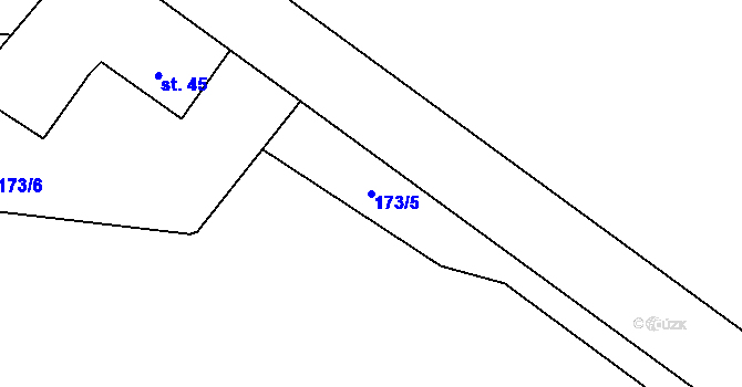 Parcela st. 173/5 v KÚ Výškovice u Slatiny, Katastrální mapa