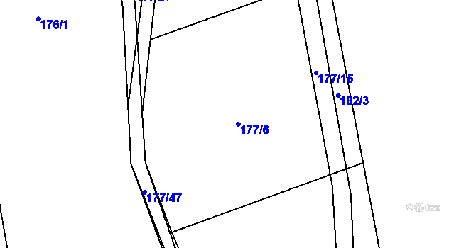 Parcela st. 177/6 v KÚ Výškovice u Slatiny, Katastrální mapa