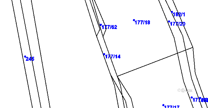 Parcela st. 177/14 v KÚ Výškovice u Slatiny, Katastrální mapa