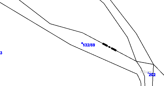 Parcela st. 132/59 v KÚ Výškovice u Slatiny, Katastrální mapa