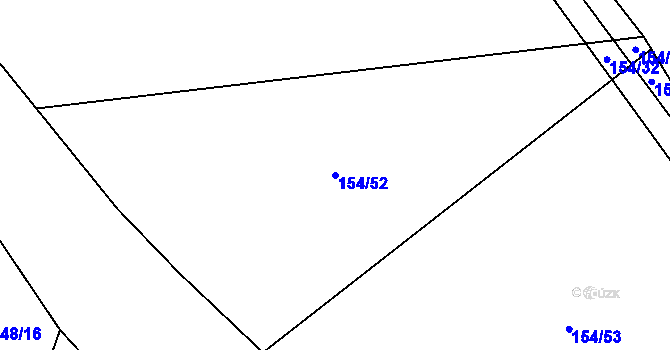 Parcela st. 154/52 v KÚ Výškovice u Slatiny, Katastrální mapa
