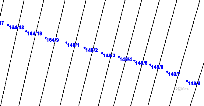 Parcela st. 148/3 v KÚ Výškovice u Slatiny, Katastrální mapa