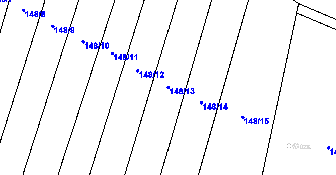 Parcela st. 148/13 v KÚ Výškovice u Slatiny, Katastrální mapa