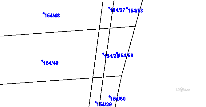 Parcela st. 154/28 v KÚ Výškovice u Slatiny, Katastrální mapa