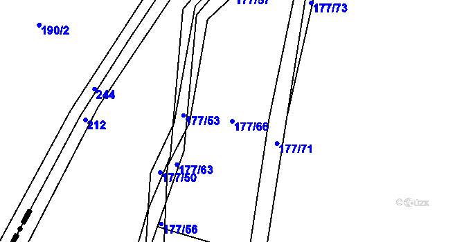 Parcela st. 177/66 v KÚ Výškovice u Slatiny, Katastrální mapa