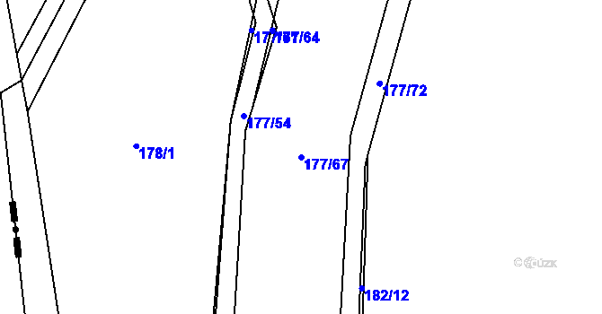 Parcela st. 177/67 v KÚ Výškovice u Slatiny, Katastrální mapa