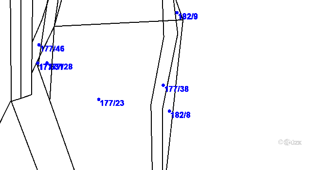 Parcela st. 177/38 v KÚ Výškovice u Slatiny, Katastrální mapa