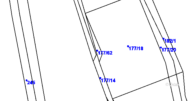 Parcela st. 177/62 v KÚ Výškovice u Slatiny, Katastrální mapa