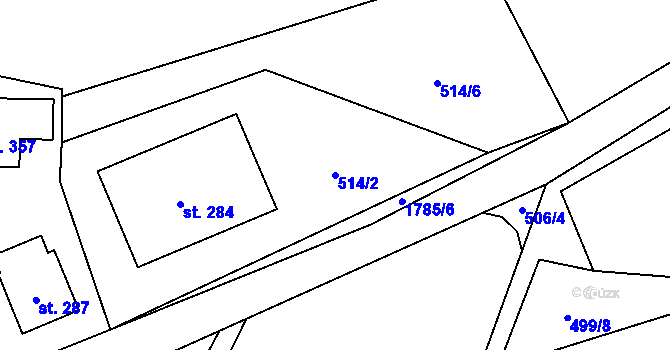 Parcela st. 514/2 v KÚ Slatina nad Úpou, Katastrální mapa