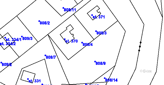 Parcela st. 808/4 v KÚ Slatina nad Úpou, Katastrální mapa