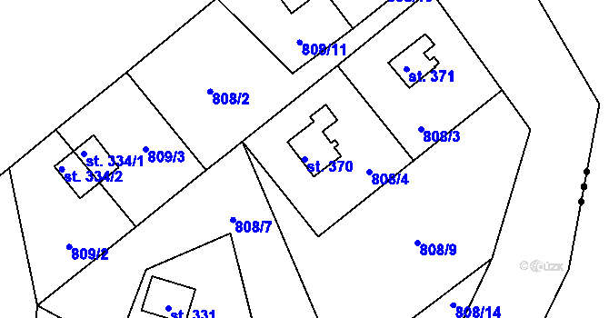 Parcela st. 370 v KÚ Slatina nad Úpou, Katastrální mapa