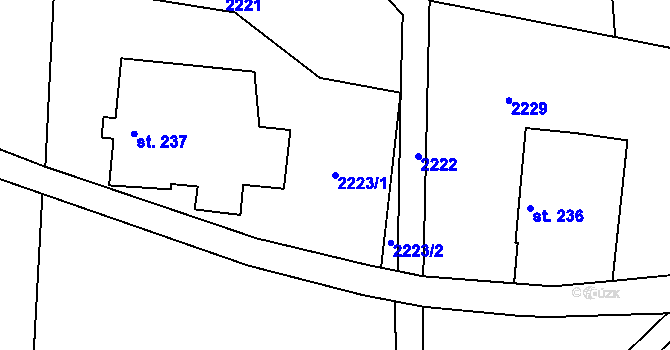 Parcela st. 2223/1 v KÚ Slatina nad Úpou, Katastrální mapa