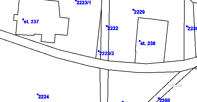 Parcela st. 2223/2 v KÚ Slatina nad Úpou, Katastrální mapa