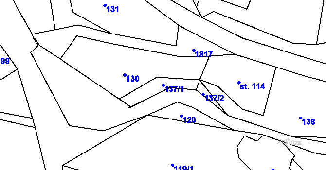 Parcela st. 137/1 v KÚ Slatina nad Úpou, Katastrální mapa