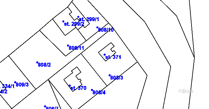 Parcela st. 371 v KÚ Slatina nad Úpou, Katastrální mapa