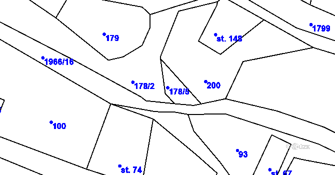 Parcela st. 178/5 v KÚ Slatina nad Úpou, Katastrální mapa