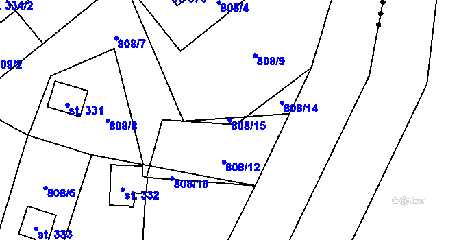 Parcela st. 808/15 v KÚ Slatina nad Úpou, Katastrální mapa