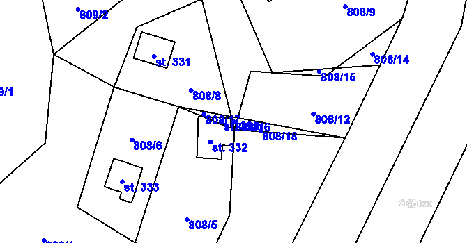 Parcela st. 808/16 v KÚ Slatina nad Úpou, Katastrální mapa