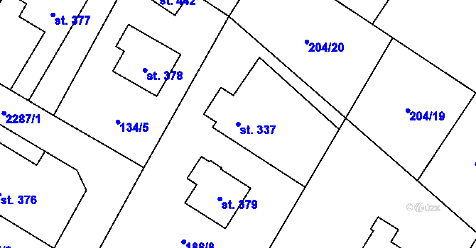Parcela st. 337 v KÚ Slatina nad Zdobnicí, Katastrální mapa